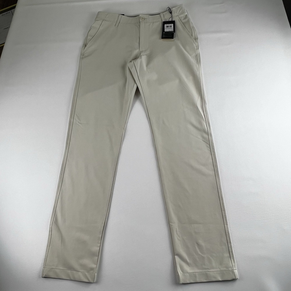 Under Armour Men's Golf Pants 32x32 Beige UA Taper Stretch Golf Performance-NWT - Picture 2 of 13
